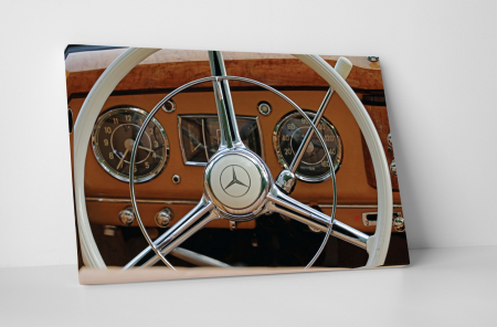 Vehicule - Tablou canvas : Volanul unui Mercedes clasic