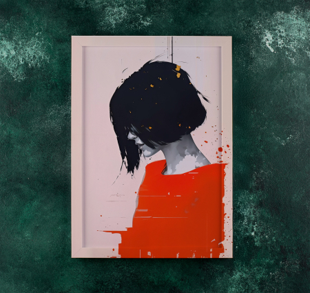 Tablou cu Accente Pictate Manual - Tablou canvas - Liniște Pictată - 35x45cm