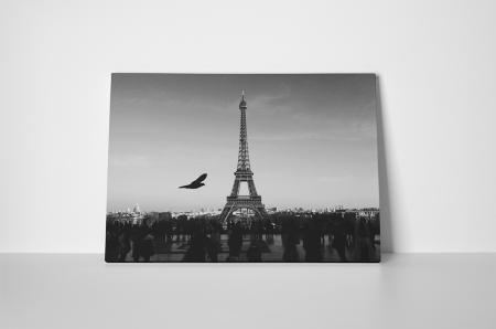Tablou canvas : Turnul Eiffel in alb-negru [1]