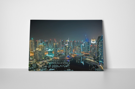 Tablou canvas : Orasul Dubai noaptea [1]