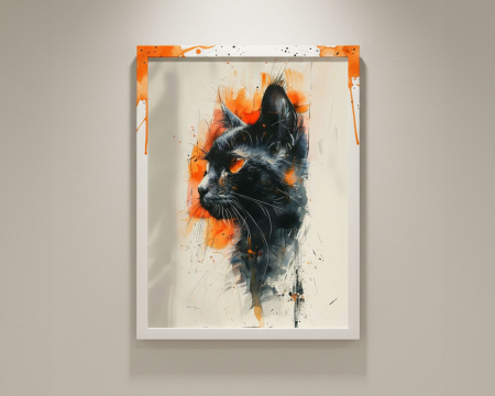 Tablou cu Accente Pictate Manual - Tablou canvas - Vânător de Umbre - 35x45cm