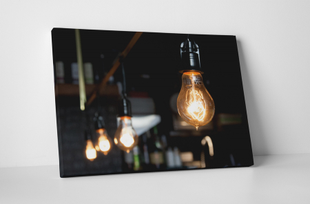 Retro - Tablou canvas : Becuri
