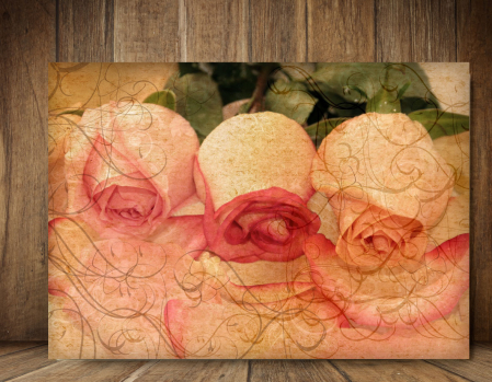 Tablouri Canvas - Tablou canvas : Trei trandafiri vintage