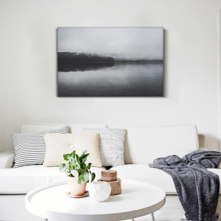 Alb-negru - Tablou canvas : Lac alb-negru