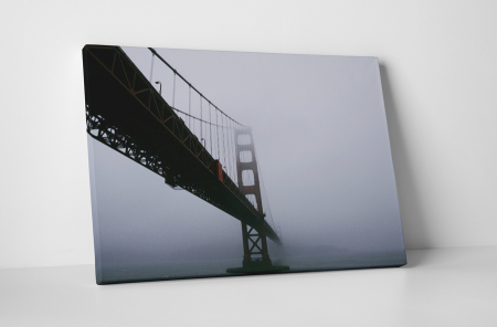 Atracții turistice - Tablou canvas : Podul Golden Gate in ceata