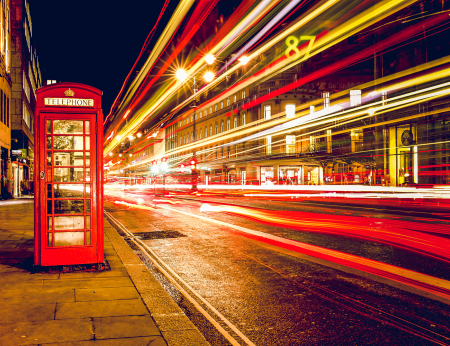 Tablou canvas : Blur de autobuz din Londra [3]