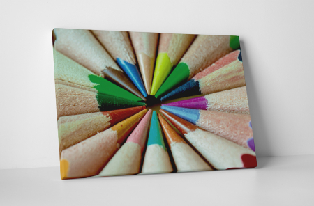 Artă - Tablou canvas : Creioane colorate ascutite