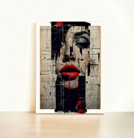 Tablou cu Accente Pictate Manual - Tablou canvas - Umbra Nopții - 35x45cm