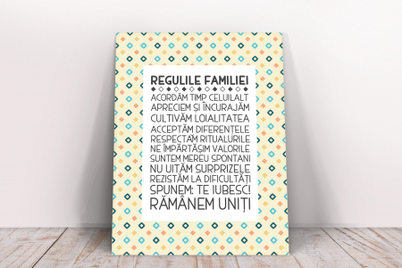 Citate - Tablou canvas : Regulile familiei