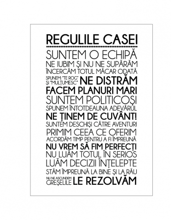 Tablou canvas - Regulile casei - 25x35cm [1]