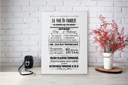 Citate - Tablou canvas - La noi in familie - 25x35cm