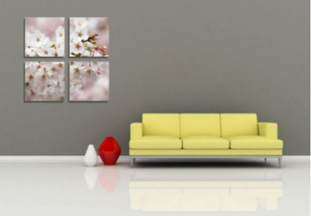 MultiCanvas - Tablou canvas 4 piese - Floare de cirese