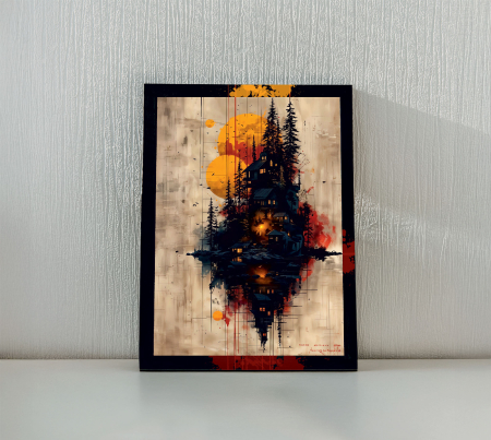 Tablou cu Accente Pictate Manual - Tablou canvas - Simfonie Plutitoare - 35x45cm