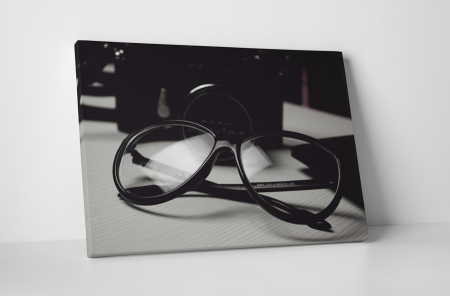 Alb-negru - Tablou canvas : Ochelari