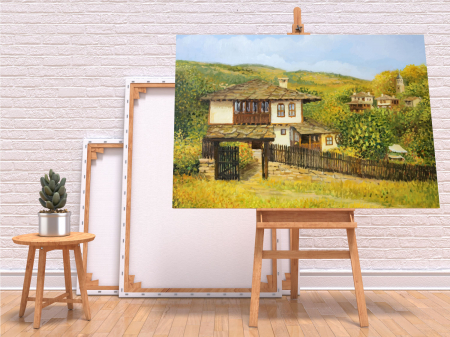 Peisaje - Tablou canvas : Peisaj de toamna la tara