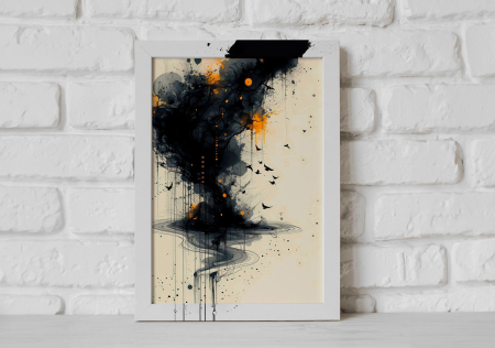 Tablou cu Accente Pictate Manual - Tablou canvas - Lumina în Necunoscut - 35x45cm