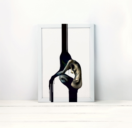 Tablou cu Accente Pictate Manual - Tablou canvas - Ascuns în Umbră - 35x45cm