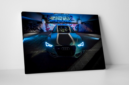 Vehicule - Tablou canvas : Faruri Audi elegante
