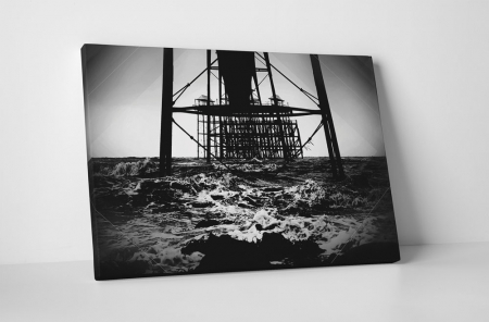 Alb-negru - Tablou canvas : Sonda titei pe ocean