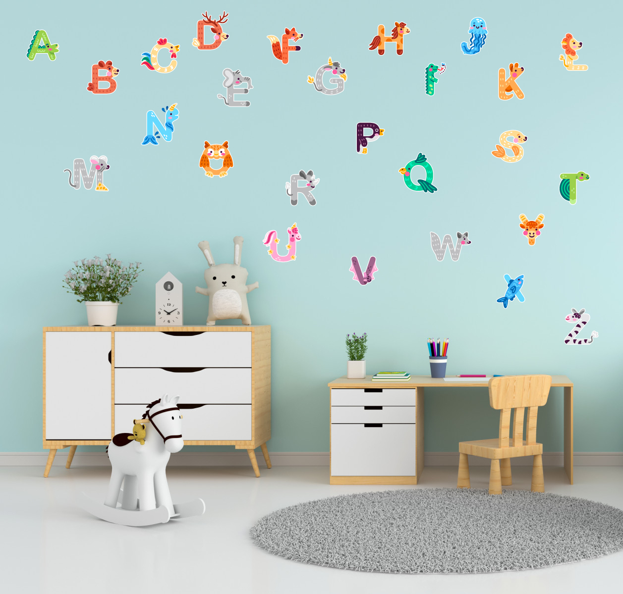 Sticker decorativ - Alfabet colorat