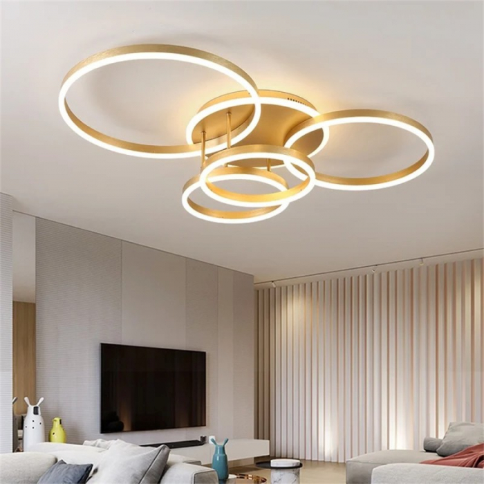 Lustră led dimabilă cu telecomandă 3 funcții 186W [1]