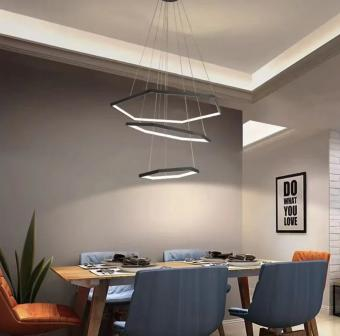 Lustră led hexagon neagră 120W [1]