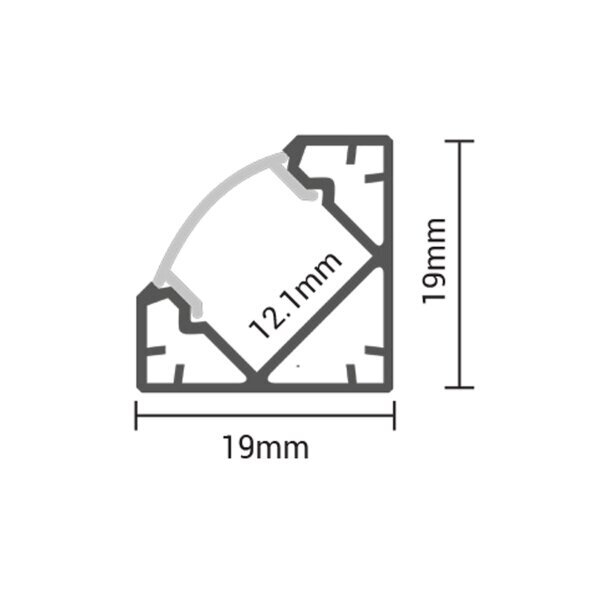 Profil aluminiu banda LED corp argintiu/dispersor alb L=2m [3]