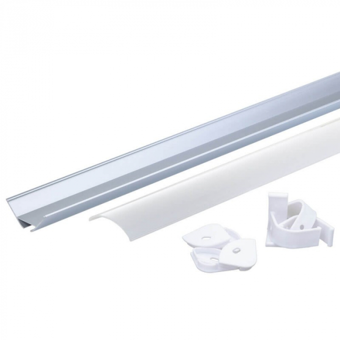 Profil aluminiu banda LED /dispersor alb L=2m 16x16x10.5mm [2]