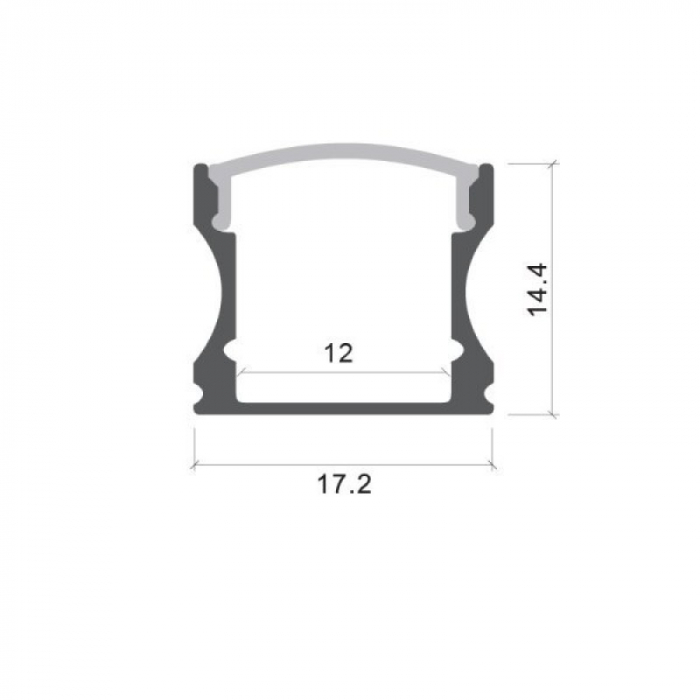 Profil aluminiu banda LED /dispersor alb L=2m [3]