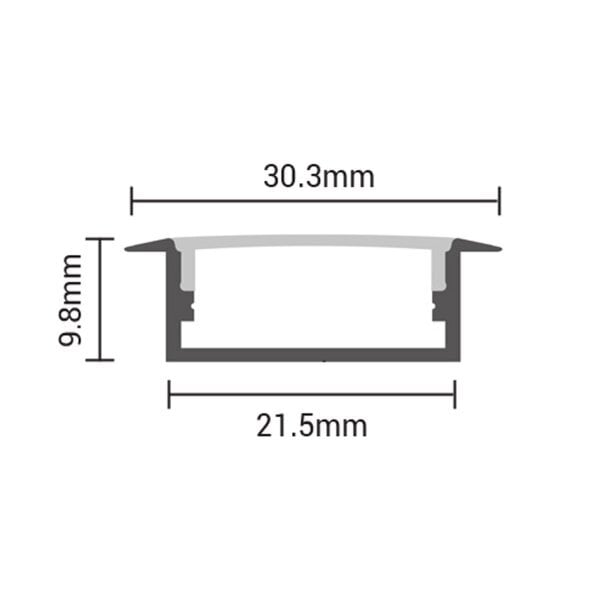 Profil aluminiu banda LED incastrat /dispersor alb L=2m [3]