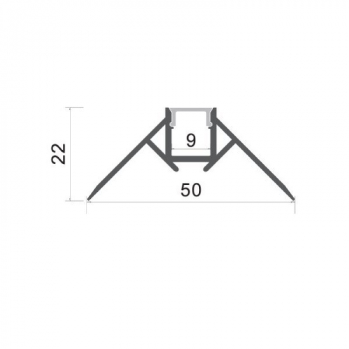 Profil aluminiu banda LED incastrat L=2m [3]