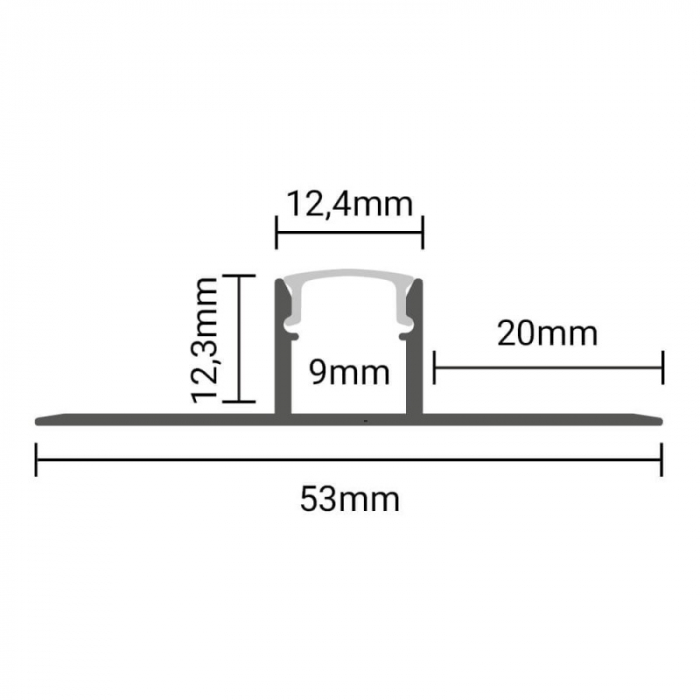 Profil aluminiu banda LED incastrat L=2m [3]