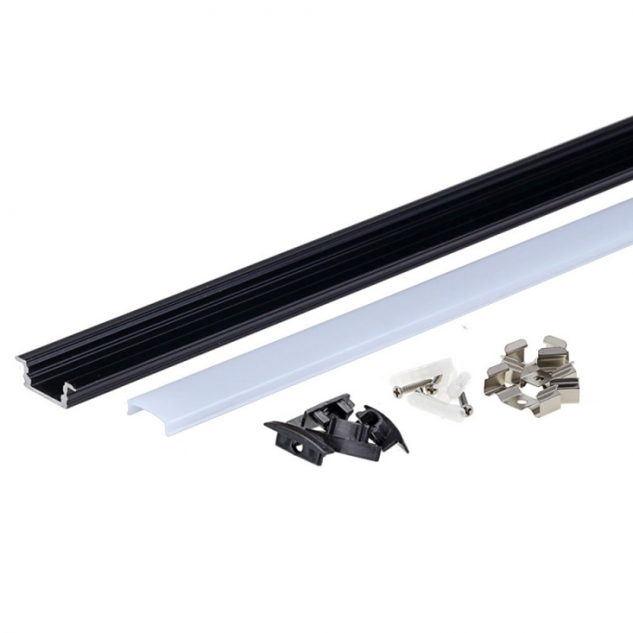 Profil aluminiu banda LED negru/dispersor alb L=2m [2]