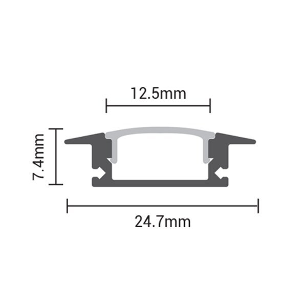 Profil aluminiu banda LED negru/dispersor negru incastrat L=2m [3]