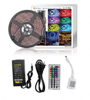 Benzi / Profile Led - Kit bandă led RGB cu telecomandă 60 led/m Interior 5m 12V
