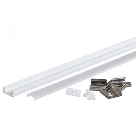 Benzi / Profile Led - Profil aluminiu banda LED alb/dispersor alb aplicat L=2m