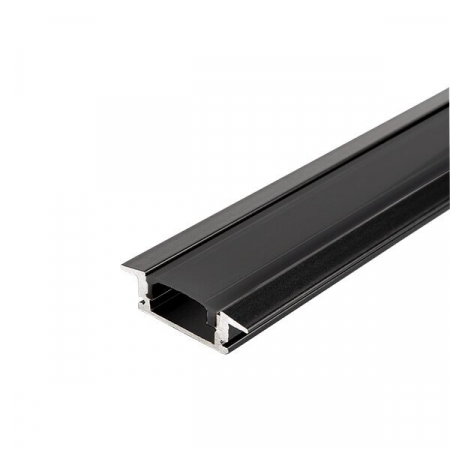 Benzi / Profile Led - Profil aluminiu banda LED negru/dispersor negru incastrat L=2m
