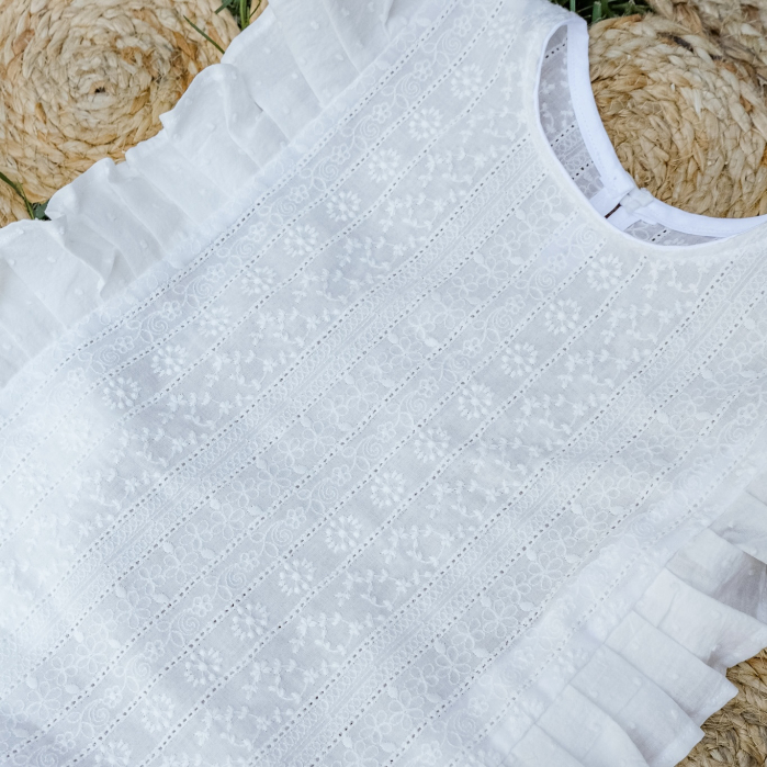 Bluza din bumbac brodat și volanase [3]