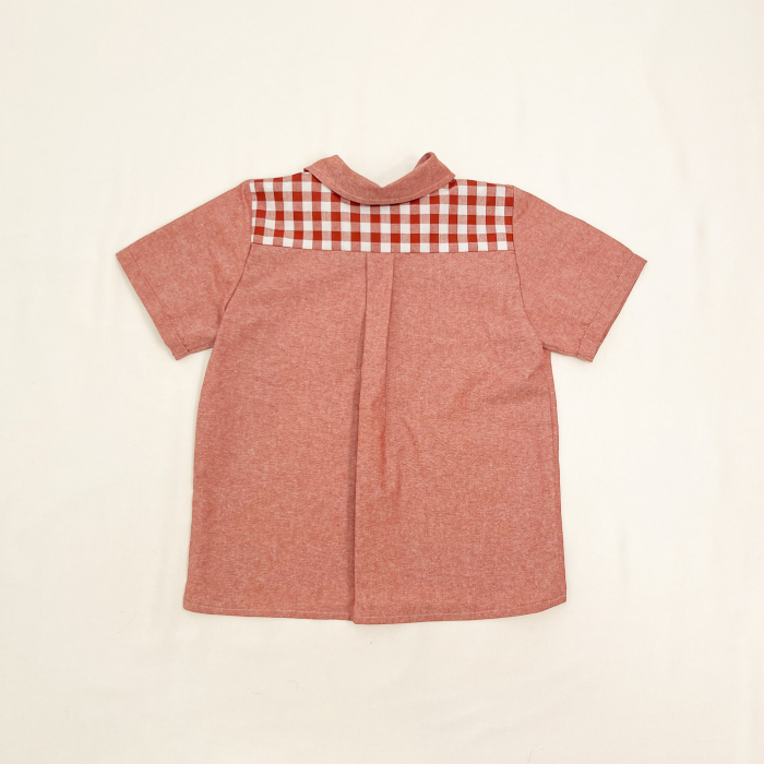 Camasa din bumbac cu buzunar în carouri [2]