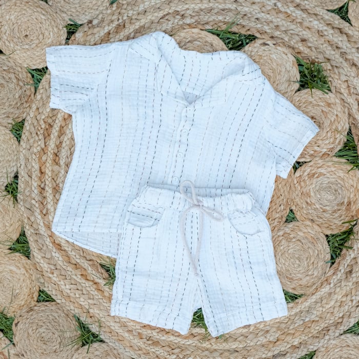 Camasa oversize din muselina in dungi [3]