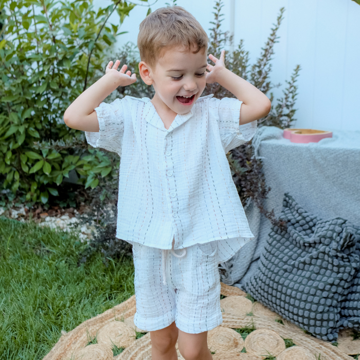 Camasa oversize din muselina in dungi [5]