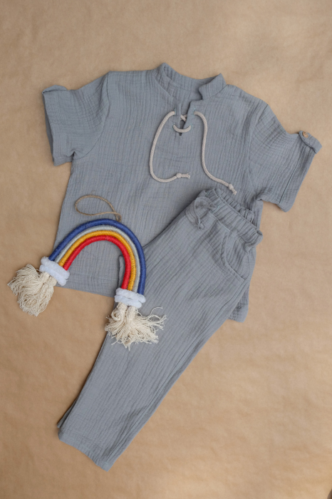 Pantaloni lungi din muselină dublu strat [2]