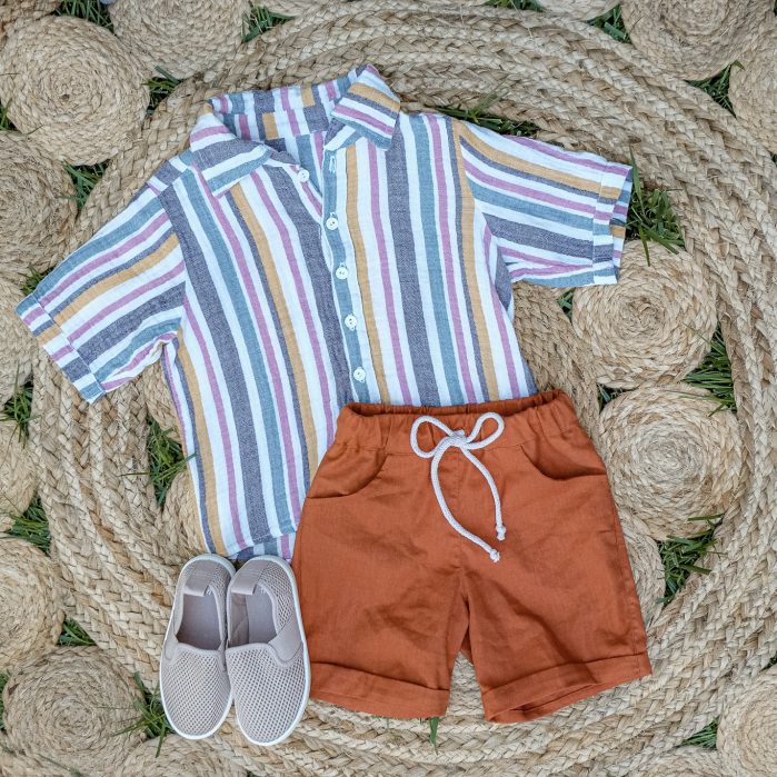 Pantaloni scurți din in [3]