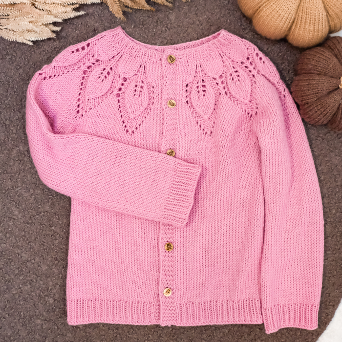 Cardigan cu frunzulițe din lână merinos [2]