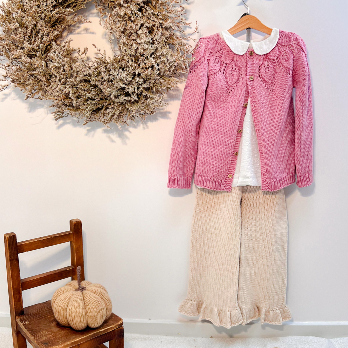 Cardigan cu frunzulițe din lână merinos [3]