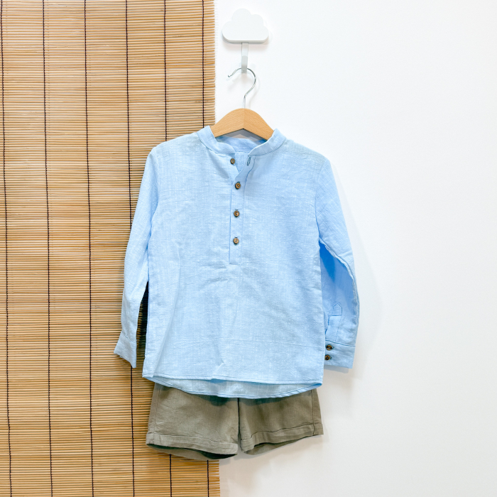 Camasa din in cu guler tunica [2]