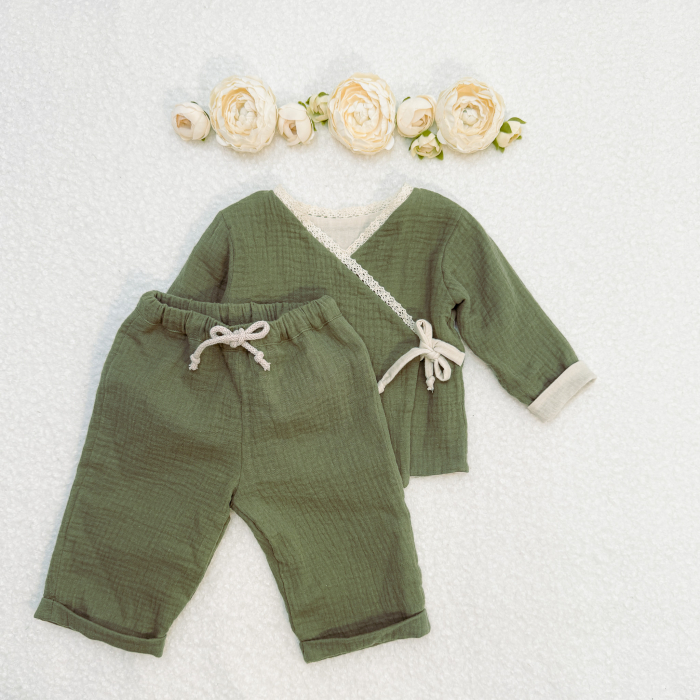 Set bluzita reversibila si pantaloni din muselina [2]