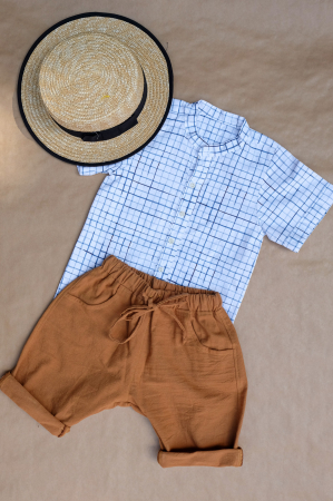 Baieti - Cămașă în dungi din poplin