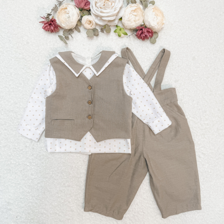 Seturi - Costum din in si bumbac - trei piese