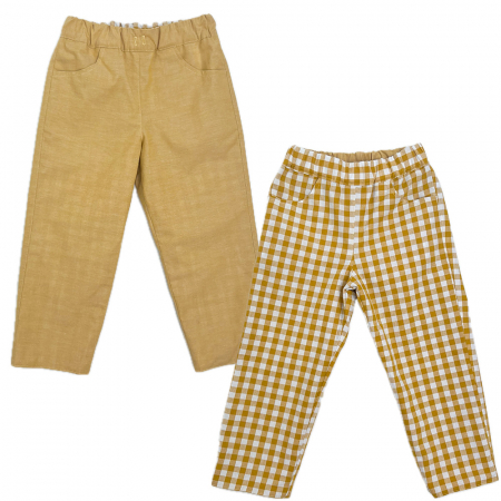 Pantaloni - Pantaloni reversibili cu carouri